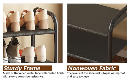 Shoe Rack 3 Tier Long Storage Organizer Wide Metal Shoe Shelf for Closet Entryway Black