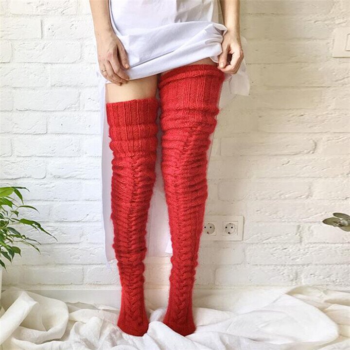 🔥Hot Sale 50% OFF🔥-Warm Over Knee Extra Long Knitted Socks